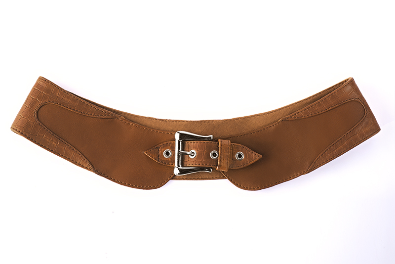 Dress small handbag in caramel brown leather - Rear view
